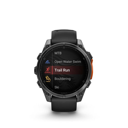 Garmin Fenix 8 3,56 cm (1.4") AMOLED 47 mm Digital 454 x 454 pixlar Pekskärm Svart Wi-Fi GPS