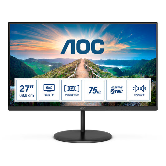 AOC V4 Q27V4EA LED display 68,6 cm (27") 2560 x 1440 pixlar 2K Ultra HD Svart