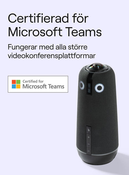 Owl Labs Meeting Owl 4+ – en smart 360-graders 4K-kamera för videokonferenser med mikrofon och högtalare (automatiskt talarfokus, smart zoomning och brusutjämning)