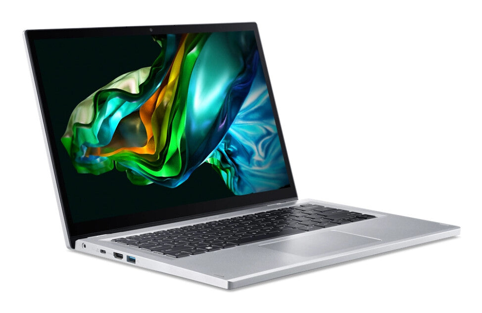 Acer Aspire 3 A3SP14-31PT-C326 N100 Hybrid (2-i-1) 35,6 cm (14") Pekskärm WUXGA 4 GB LPDDR5-SDRAM 128 GB SSD Wi-Fi 6 (802.11ax) Windows 11 Home in S mode Silver
