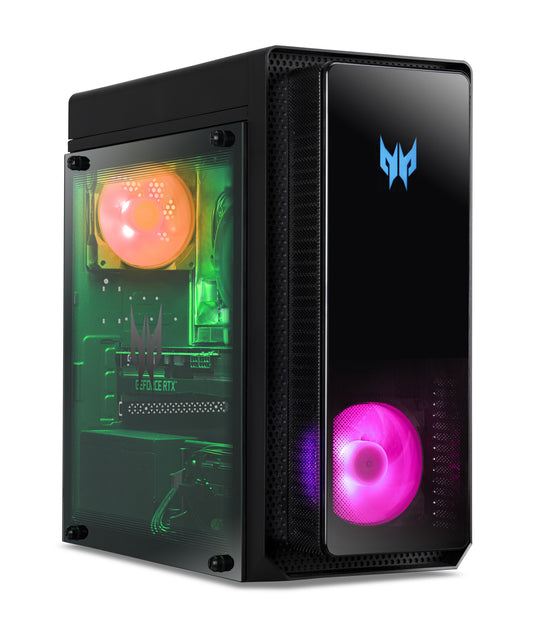 Acer Predator Orion 3000 655 I7238Gi Intel® Core™ i7 i7-14700F 16 GB DDR5-SDRAM 1 TB SSD NVIDIA GeForce RTX 4060 Ti Windows 11 Home Tower PC Svart, Transparent