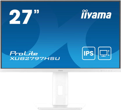 iiyama ProLite XUB2797HSU-W2 platta pc-skärmar 68,6 cm (27") 1920 x 1080 pixlar Full HD LED Vit