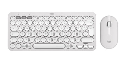 Logitech 920-012204 tangentbord Mus inkluderad Universal Trådlös RF + Bluetooth QWERTZ tyska Vit