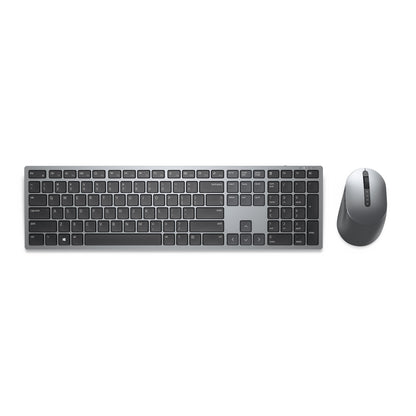 DELL KM7321W tangentbord Mus inkluderad Kontor Trådlös RF + Bluetooth QWERTY Ukrainsk Grå, Titan