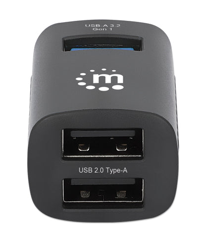 Manhattan 180993 gränssnittshubbar USB 3.2 Gen 1 (3.1 Gen 1) Type-C 5000 Mbit/s Svart