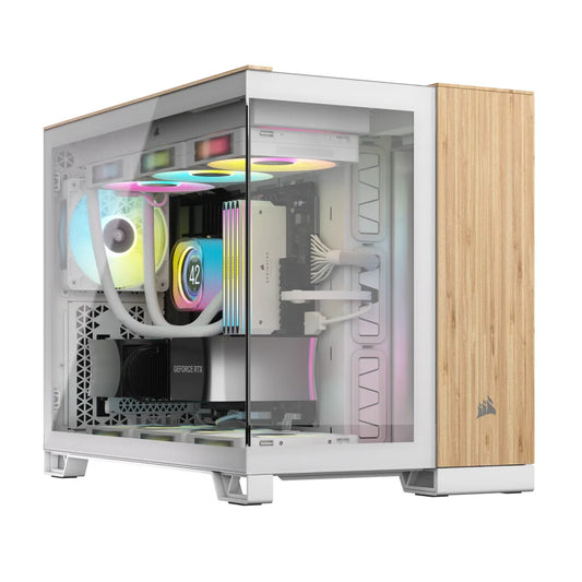 Corsair CC-9011288-WW datorväskor Midi Tower Bamboo, Vit