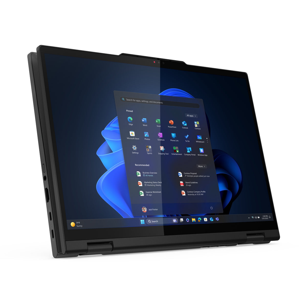 Lenovo ThinkPad T14s 2-in-1 Gen 1 Intel Core Ultra 7 255U Hybrid (2-i-1) 35,6 cm (14") Pekskärm WUXGA 32 GB LPDDR5x-SDRAM 1 TB SSD Wi-Fi 7 (802.11be) Windows 11 Pro tyska Svart