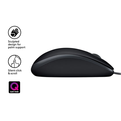 Logitech B110 Silent datormöss Kontor Ambidextrous USB Type-A Optisk 1000 DPI