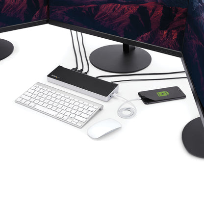 StarTech.com 4K USB-C-docka för tre skärmar med 5 USB 3.0-portar