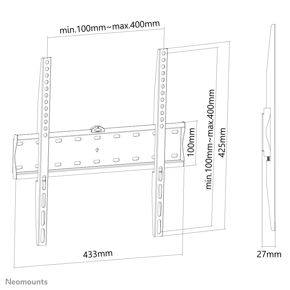 Neomounts FPMA-W300BLACK tv-fäste 139,7 cm (55") Svart