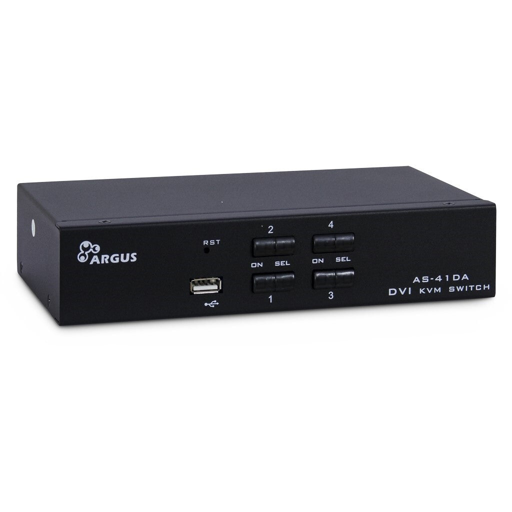 Inter-Tech KVM AS-41DA DVI KVM-switchar Svart