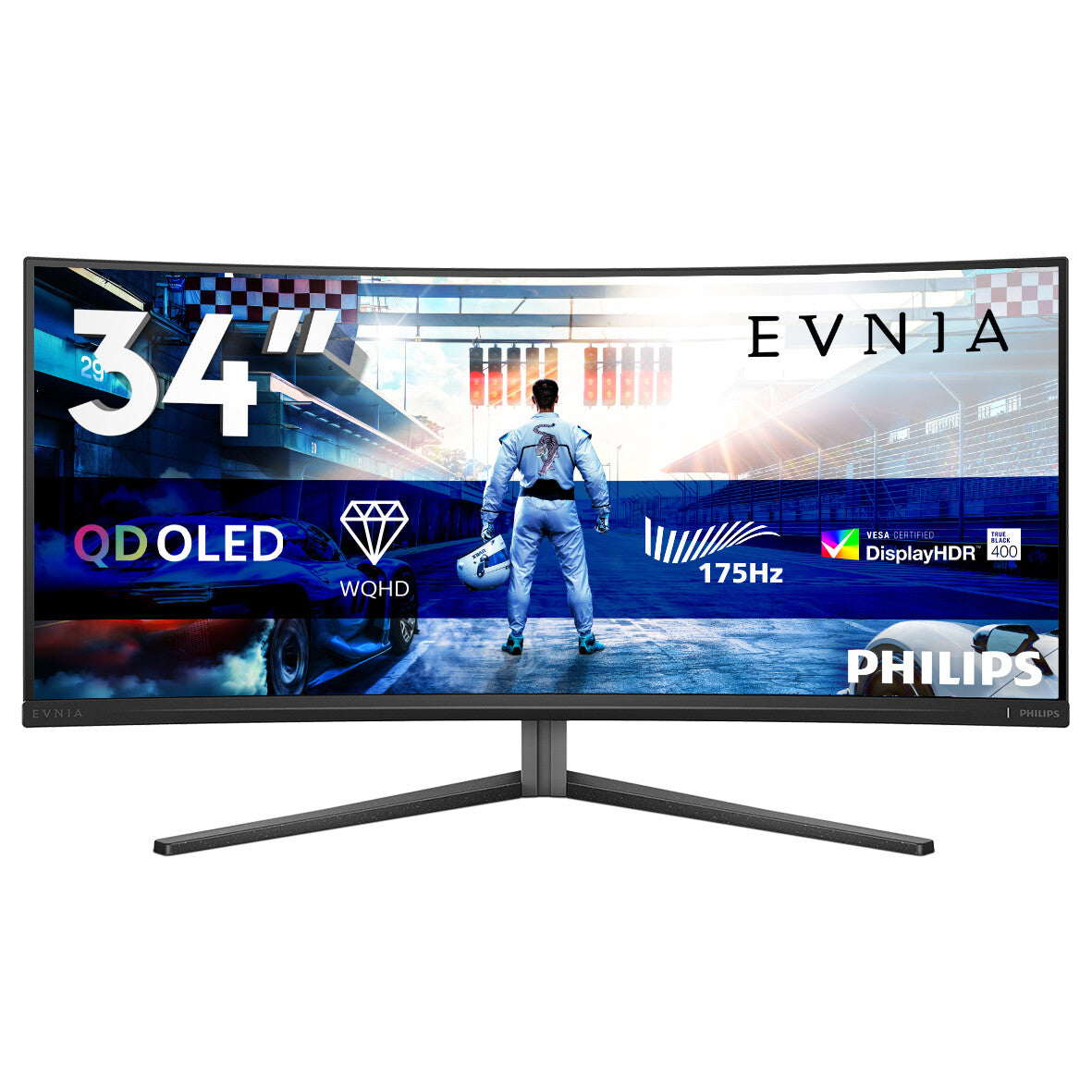 Philips Evnia 6000 34M2C6500/00 platta pc-skärmar 86,4 cm (34") 3440 x 1440 pixlar Wide Quad HD QD-OLED Grå