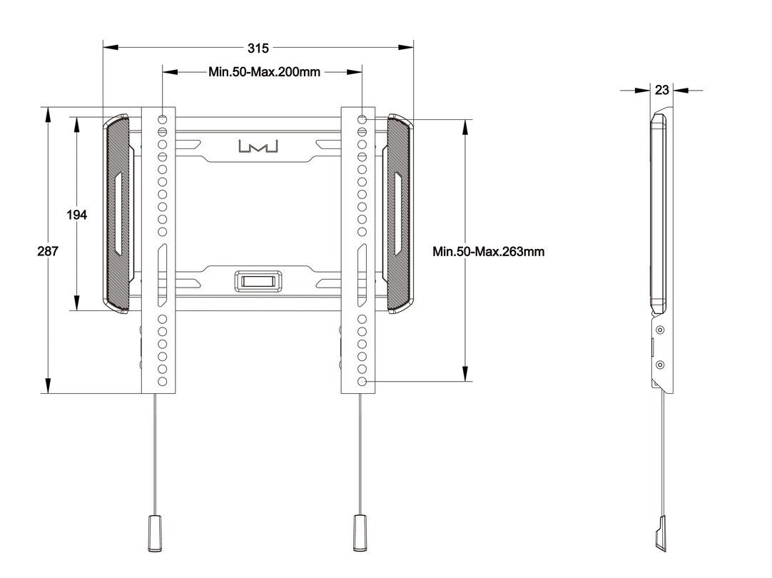 Multibrackets 5631 tv-fäste 139,7 cm (55") Svart