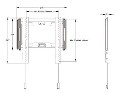 Multibrackets 5631 tv-fäste 139,7 cm (55") Svart