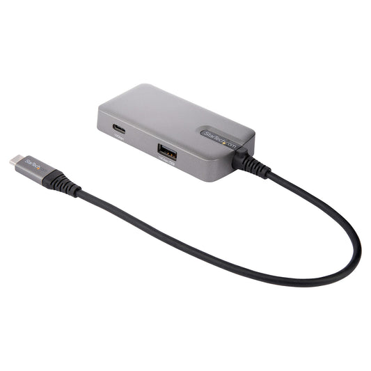 StarTech.com USB-C-multiportadapter - USB-C till 4K 60Hz HDMI 2.0, 100W Power Delivery Pass-through - 3-Port 10Gbps USB Hub - Bärbar USB Type-C Mini Docking Station - 25 cm (10") kabel