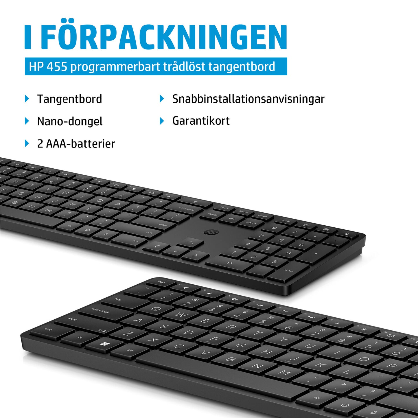 HP 455 programmerbart trådlöst tangentbord