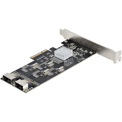 StarTech.com 8-ports SATA PCIe-kort - PCI Express 6 Gbps SATA Expansion-kortadapter med 4 värdkontroller - SATA PCIe-kontrollerkort - PCI-e x4 Gen 2 till SATA III - SATA HDD/SSD