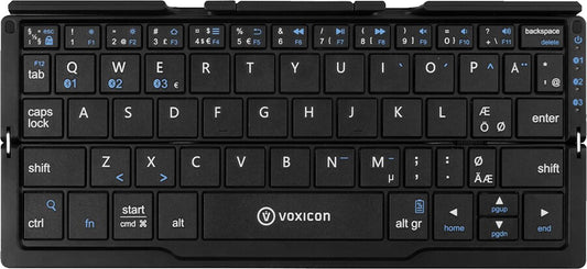 Voxicon DK-199B-G tangentbord Bluetooth Nordic Svart, Silver