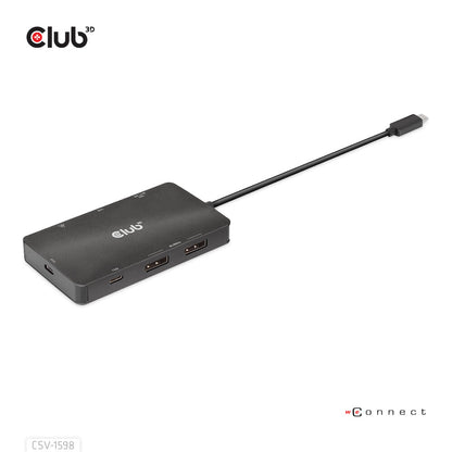 CLUB3D CSV-1598 dockningsstationer för bärbara datorer USB 3.2 Gen 2 (3.1 Gen 2) Type-C Svart