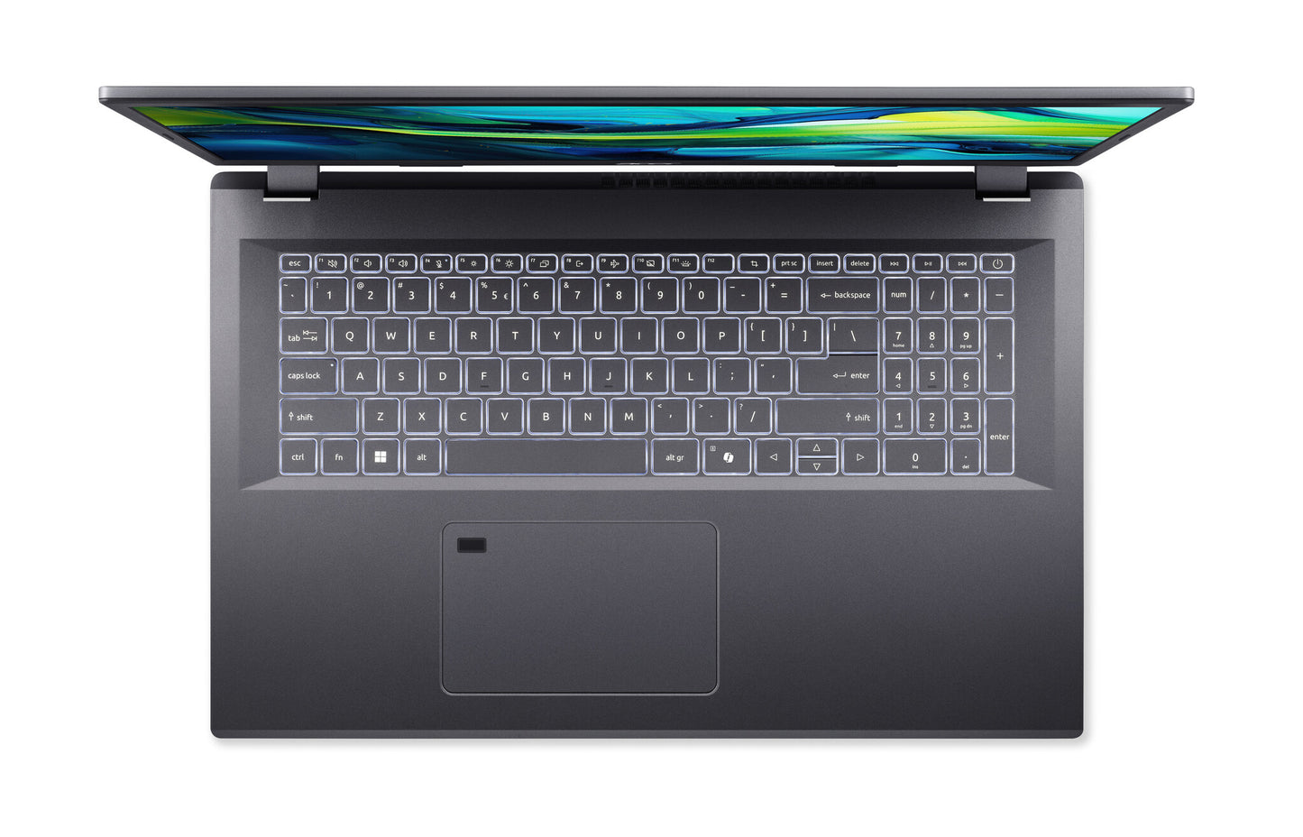 Acer Aspire A17-51M-52LH Intel Core 5 120U Bärbar dator 43,9 cm (17.3") Full HD 16 GB LPDDR5-SDRAM 512 GB SSD Wi-Fi 6E (802.11ax) eShell Grå