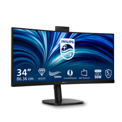 Philips 3000 series 34B2U3600CH/00 platta pc-skärmar 86,4 cm (34") 3440 x 1440 pixlar Wide Quad HD LCD Svart