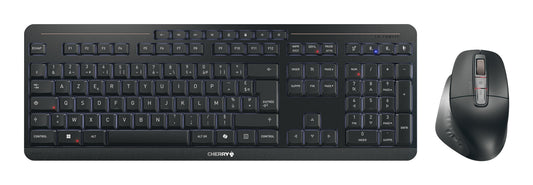CHERRY Stream desktop ultimate tangentbord Mus inkluderad Hem / Kontor USB + RF Wireless + Bluetooth AZERTY Fransk Svart