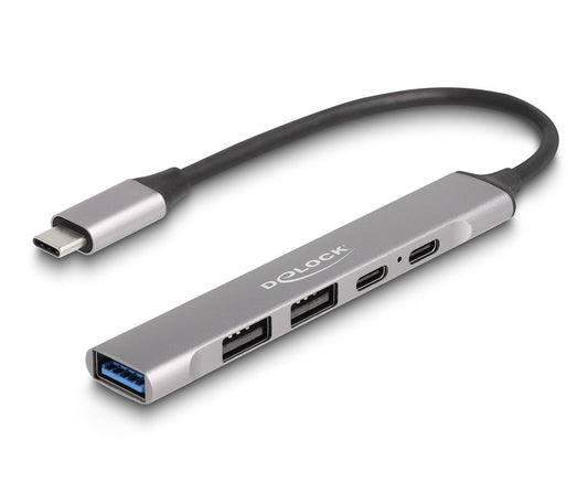 DeLOCK 64298 dockningsstationer för bärbara datorer Kabel USB 3.2 Gen 2 (3.1 Gen 2) Type-C Grå