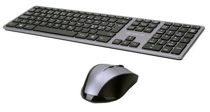 Voxicon 280 Slim Metal Wireless tangentbord Mus inkluderad Universal RF Trådlös QWERTY Nordic Svart, Silver
