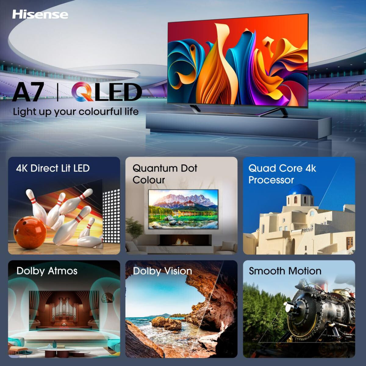 Hisense 55A7NQ 139,7 cm (55") 4K Ultra HD Smart-TV Wi-Fi Grå 275 cd/m²