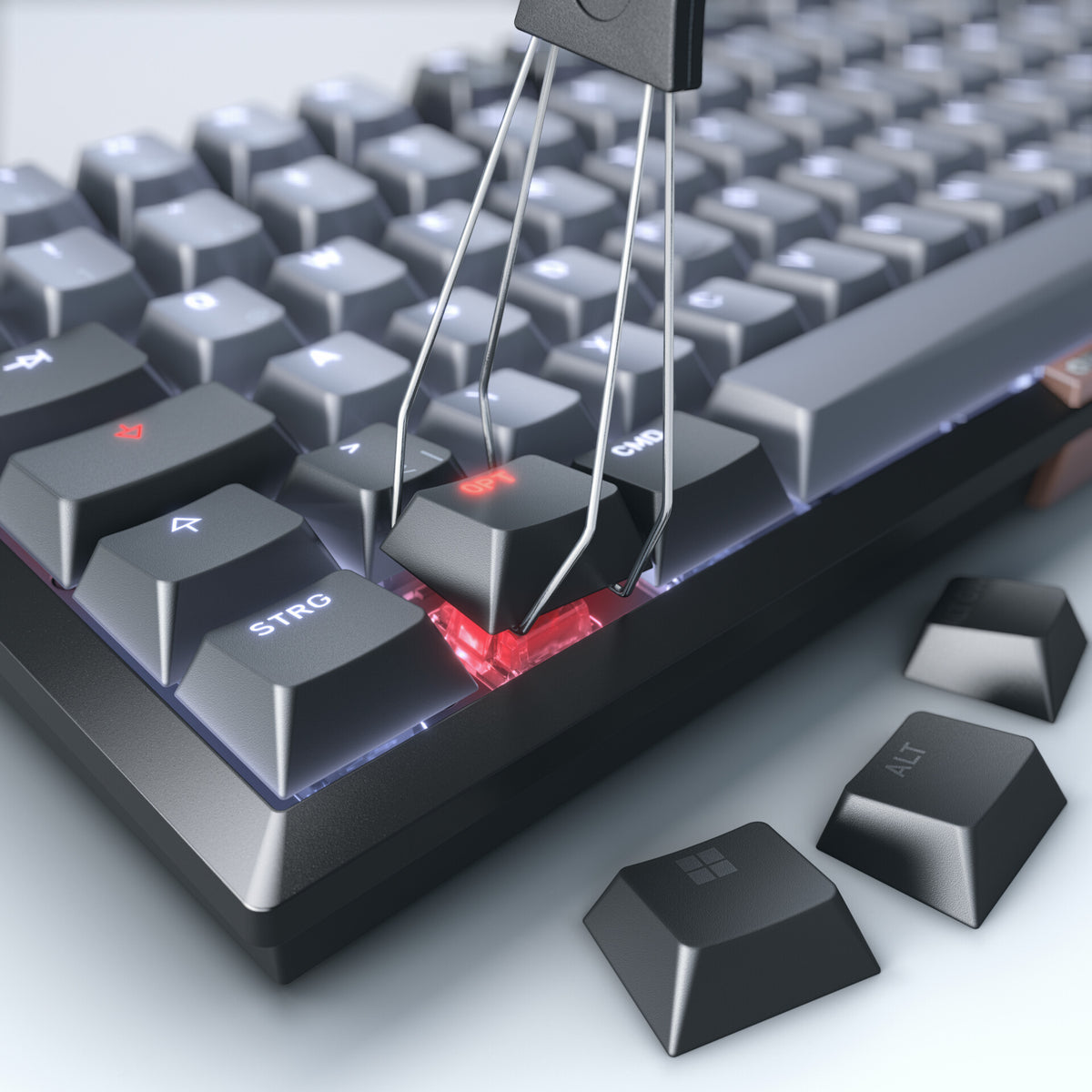 CHERRY KW 300 MX tangentbord Hem USB + Bluetooth QWERTZ tyska Svart, Koppar, Grå