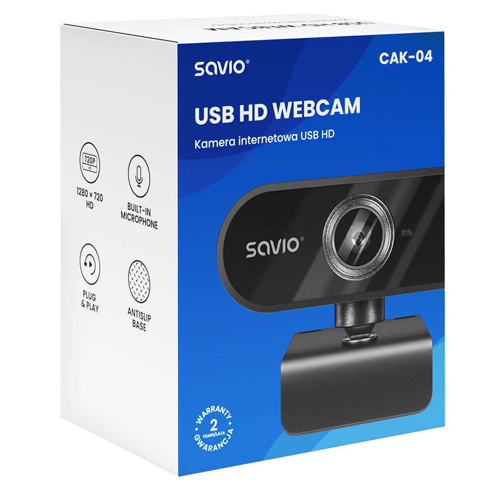 Savio CAK-04 webbkameror 720 MP 1280 x 720 pixlar USB Svart