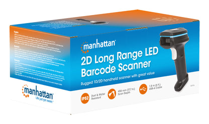 Manhattan 154116 streckkodsläsare Handhållen steckkodsläsare 1D/2D LED Svart