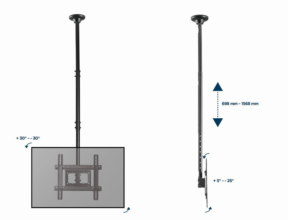 Gembird CM-70ST-01 tv-fäste 177,8 cm (70") Svart