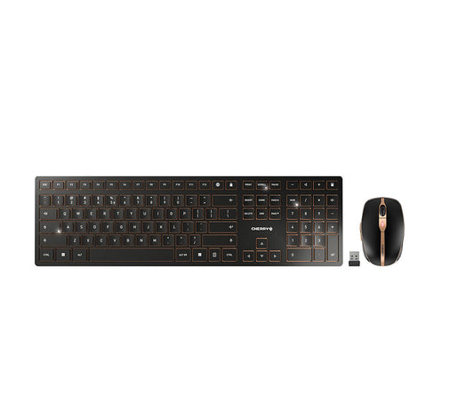 CHERRY DW 9000 SLIM tangentbord Mus inkluderad Universal Trådlös RF + Bluetooth QWERTY Engelska (USA) Svart