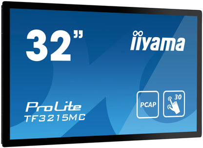 iiyama ProLite TF3215MC-B2 platta pc-skärmar 80 cm (31.5") 1920 x 1080 pixlar Full HD LED Pekskärm kiosk Svart