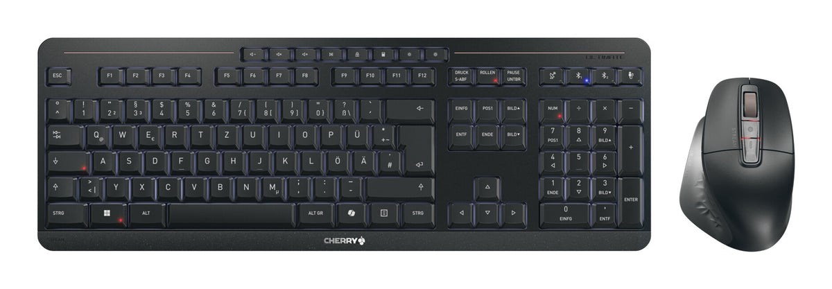 CHERRY Stream desktop ultimate tangentbord Mus inkluderad Hem / Kontor USB + RF Wireless + Bluetooth QWERTZ tyska Svart