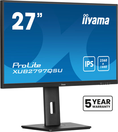 iiyama ProLite XUB2797QSU-B2 platta pc-skärmar 68,6 cm (27") 2560 x 1440 pixlar Quad HD LED Svart