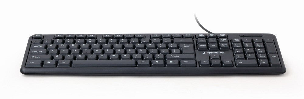 Gembird KB-U-103-RU tangentbord Kontor USB QWERTY Engelsk, Rysk Svart