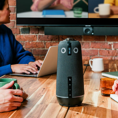 Owl Labs Meeting Owl 4+ – en smart 360-graders 4K-kamera för videokonferenser med mikrofon och högtalare (automatiskt talarfokus, smart zoomning och brusutjämning)