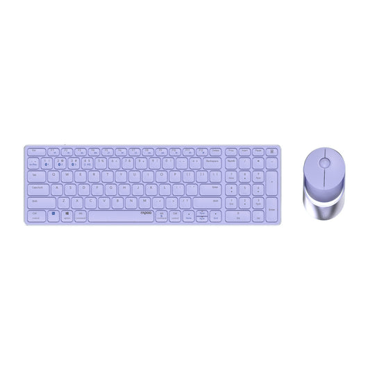 Rapoo 9750M tangentbord Mus inkluderad Hem Trådlös RF + Bluetooth QWERTZ tyska lila