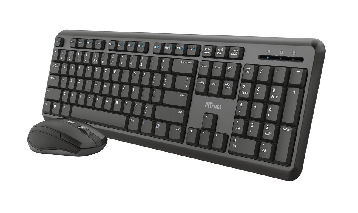 Trust TKM-350 tangentbord Mus inkluderad Kontor RF Trådlös QWERTZ tyska Svart