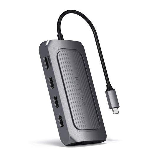 Satechi ST-U4MA3M dockningsstationer för bärbara datorer USB Type-C Grå