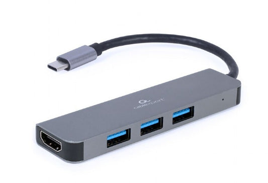 Gembird A-CM-COMBO2-01 dockningsstationer för bärbara datorer USB 3.2 Gen 1 (3.1 Gen 1) Type-C Grå