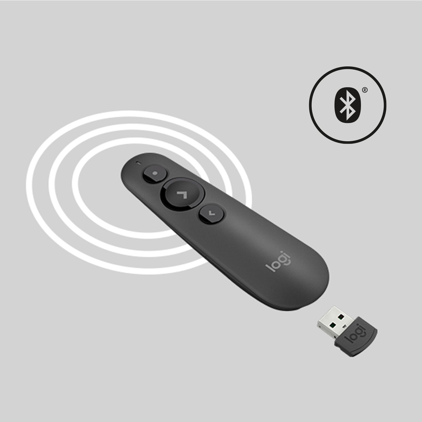 Logitech R500 trådlösa presentatörer Bluetooth/RF grafit