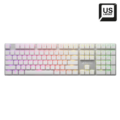 Sharkoon PureWriter RGB Blue tangentbord Spela USB QWERTY Engelska (USA) Vit