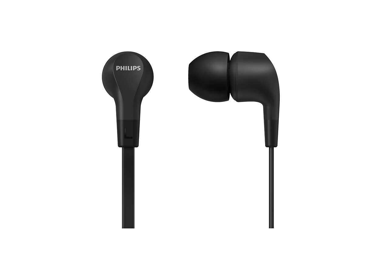 Philips TAE1105BK/00 hörlur och headset Kabel I öra Samtal/musik Svart