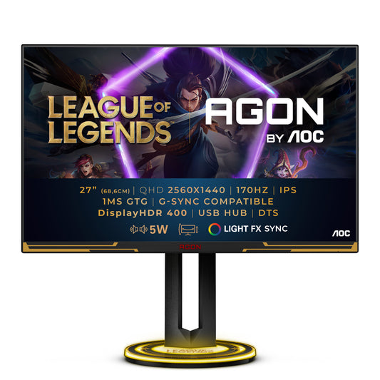 AOC AGON AG275QXL LED display 68,6 cm (27") 2560 x 1440 pixlar Quad HD Svart, Guld