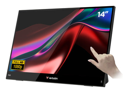 Verbatim Portable 14" FHD Touch Monitor LIGHT Bärbara monitor Svart 35,6 cm (14") LCD 1920 x 1080 pixlar