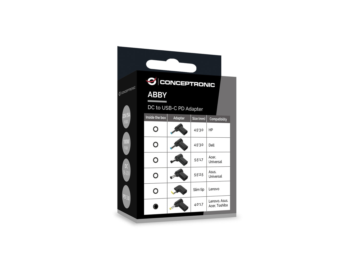 Conceptronic ABBY15PC06 tillbehör bärbara datorer Kontakter till bärbar dator