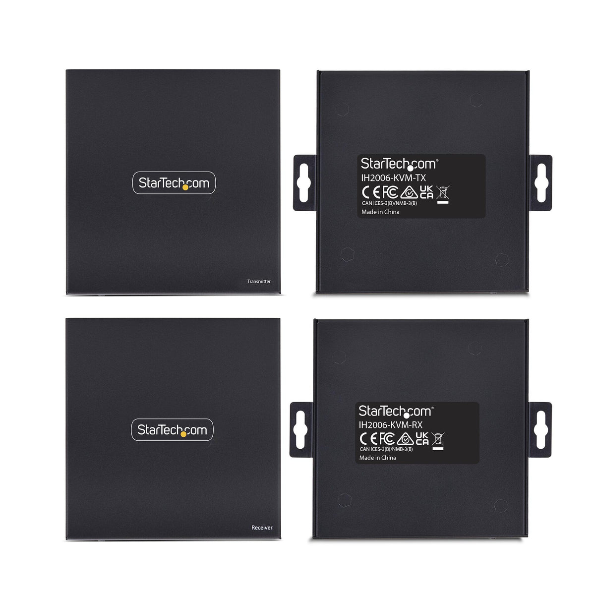 StarTech.com HDMI KVM-förlängare över IP-nätverk, 4K 60 Hz, drivrutinslös, HDMI och USB över Ethernet/CAT6, AVoIP, sändar- och mottagarsats, inklusive monteringssatser
